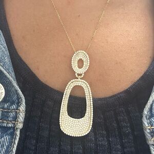 Suzy Levian Yellow Sterling Silver White CZ Pendant NWT